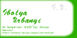 ibolya urbanyi business card